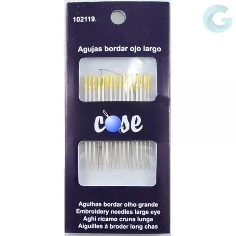 AGUJA BORDAR OJO LARGO 102119/3 (SOBRE 16 AGUJAS)