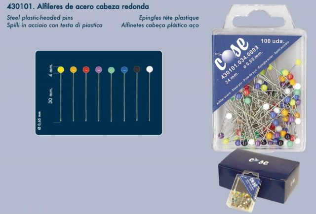 ALFILER ACERO CABEZA COLOR 430101 (CAJITA 100 UNI)