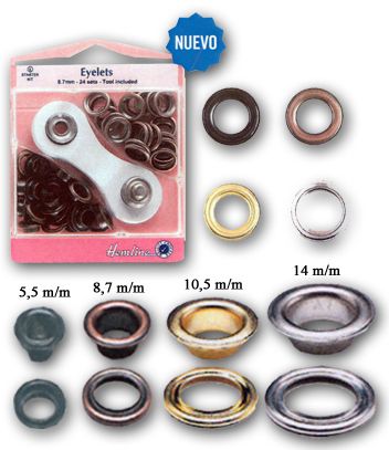 OJETES CON ARANDELA 438P 14MM (BLISTER)
