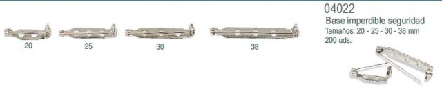 IMPERDIBLE INSIGNIA 4022  25MM (CAJA 200 UNIDADES)