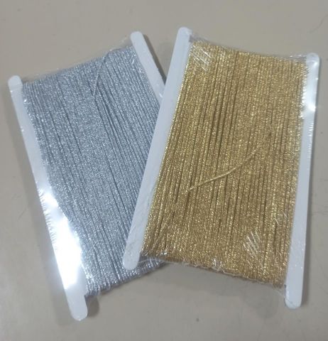 CORDON ELASTICO ORO/PLATA Nº2 (PIEZA DE 25 METROS)